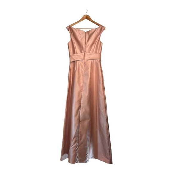 Alfred Sung Off the Shoulder Satin Gown in Toasted Sugar NWT - Picture 2 of 9